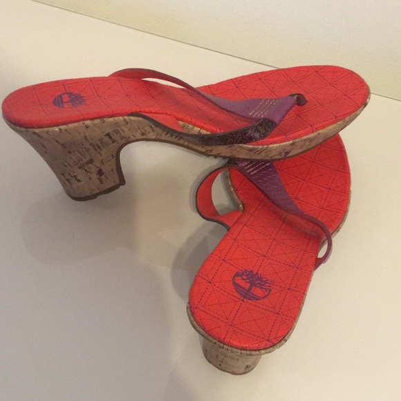 Great Timberland Red/Pur/Bn Leather Sandals - Picture 5 of 6